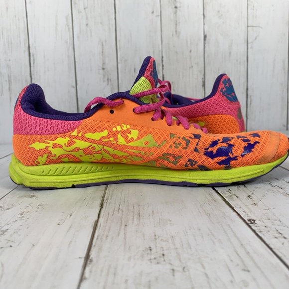 ASICS Gel Noosa Fast Neon Multicolor Orange Running Shoes T357N Sz 8.5 - Picture 3 of 10